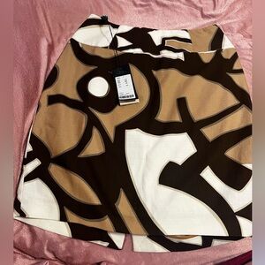 NWT Piazza Sempione Ivory Brown skirt